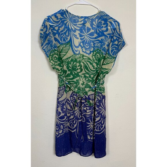 Becca by Rebecca Virtue Tropical Swim Cover-Up – Sheer Belted Kaftan – Size M/L - Picture 5 of 6